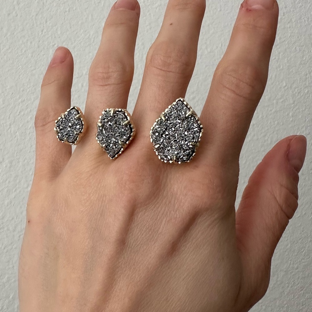 Kendra Scott S/M Naomi Ring in Gold with Platinum Drusy